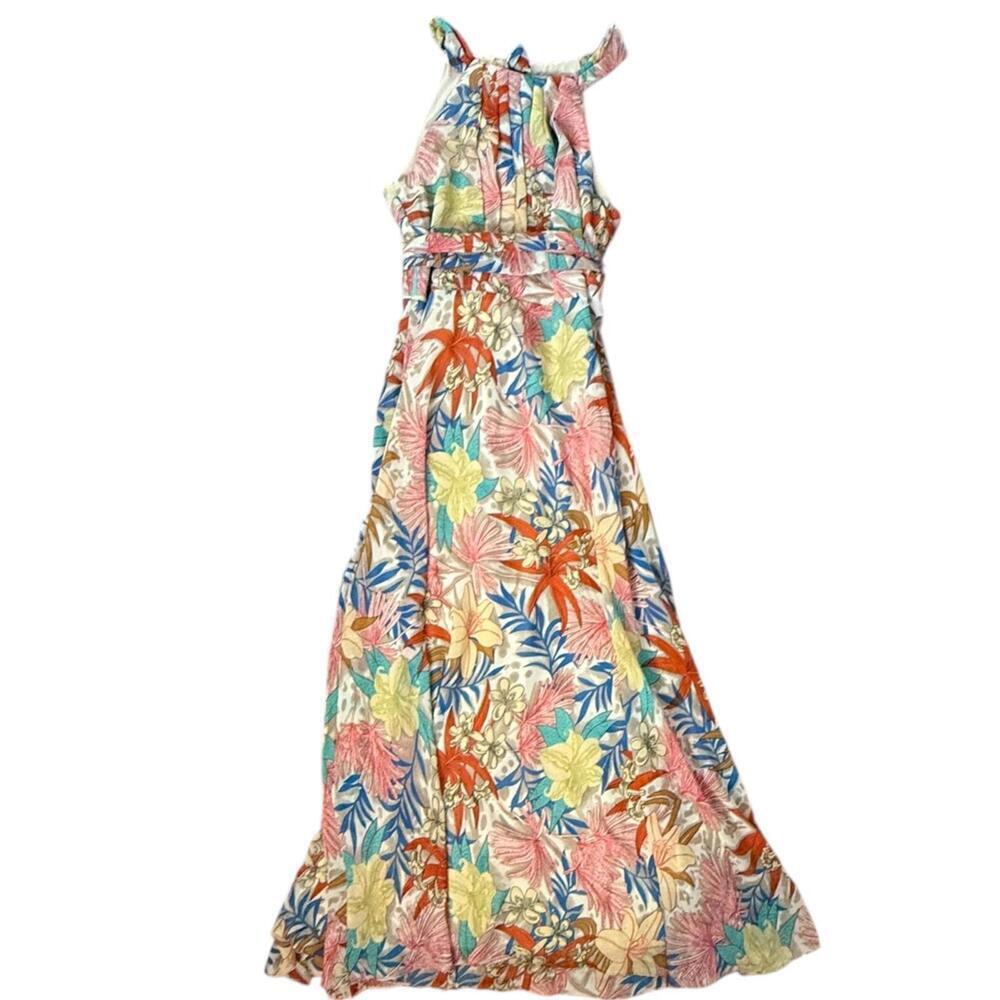 R&K Floral Tropical Halter Maxi Dress – Size 12 - Picture 1 of 5